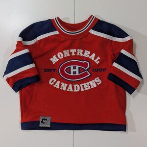 Montreal Canadiens NHL Toddler Crewneck Jersey Red White and Blue - Size 12M